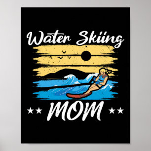Póster Mamá esquí acuático Esquiando en el agua Madres de