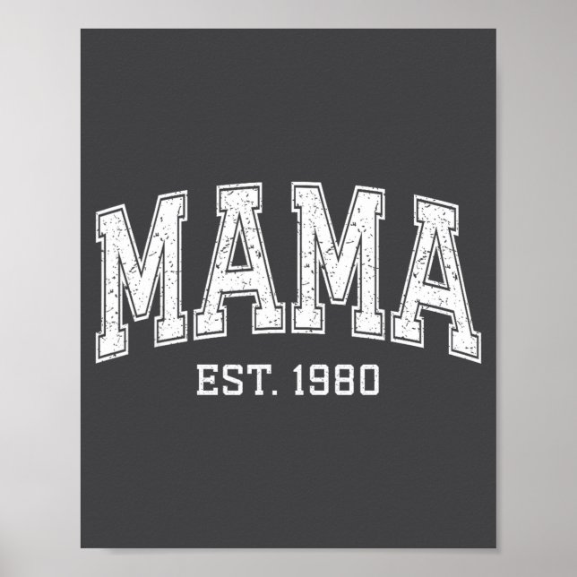 Póster Mama Est 1980 Mom D Mothers Day Ized  (Frente)