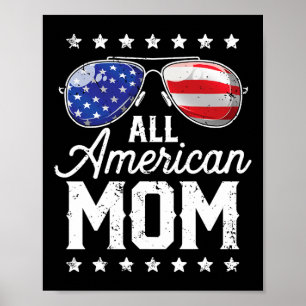 Póster Mamá estadounidense 4 de julio Día de la Madre Sun