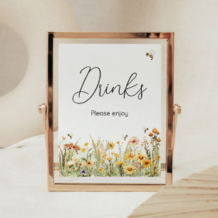 Póster Mamá flor silvestre se va a beber Baby Shower