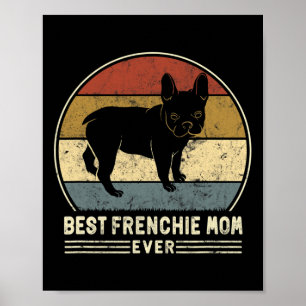 Póster Mamá francesa alguna vez retro madre de perro Bull