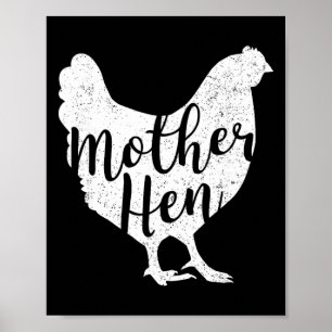 Póster Mamá Gallina Feliz Día de la Madre Regalo de Pollo
