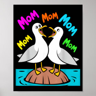 Póster Mamá Gaviota Divertida Mamá Gaviotas Día de las Ma