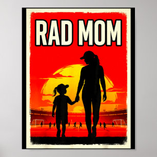 Póster Mamá genial madre e hija mamá fútbol soccer atarde