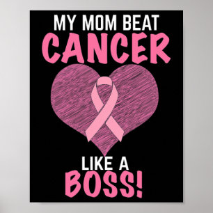 Póster Mamá golpea al cáncer de mama - Conciencia de sobr