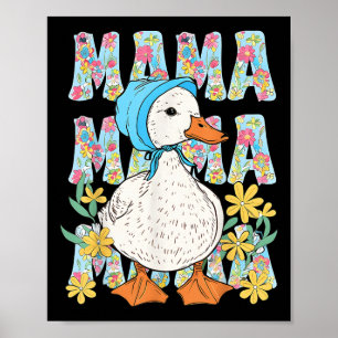 Póster Mama Goose Floral Mommy Chiste Funny Mom Silly Mot