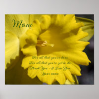 Mamá Gracias Amor Flor Daffodil Personalizada