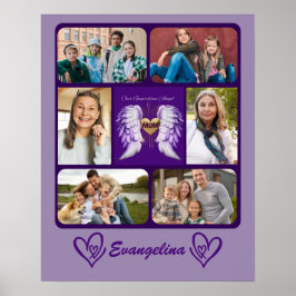 Póster Mamá Guardian Angel Wings 6 Collage de fotos y nom