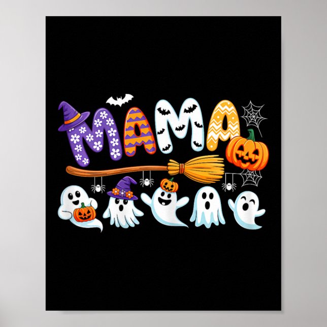 Póster Mama Halloween Boo Fantasma Horror disfraz Funny p (Frente)
