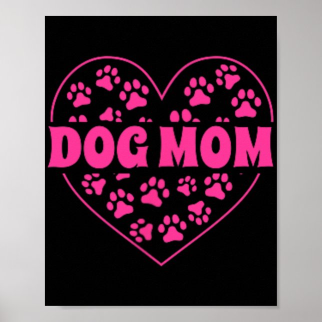 Póster Mama Heart Día de la Madre Golden Retriever Dog Mo (Frente)