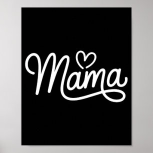 Póster Mama Heart Script Tipografía Minimalista para