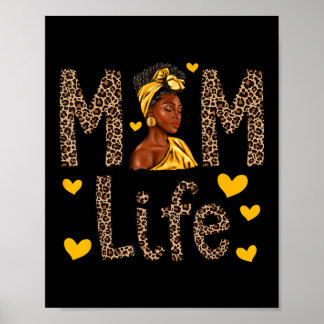 Póster Mamá Leopardo de la Vida Mujer Negra Moth Afroamer