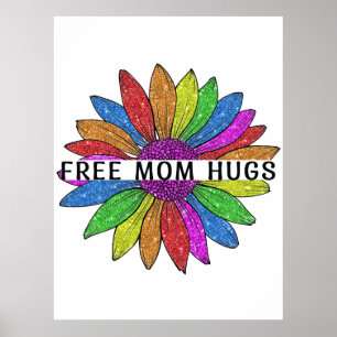 Póster Mamá libre abraza a LGBTQIA+ Apoyo al Orgullo