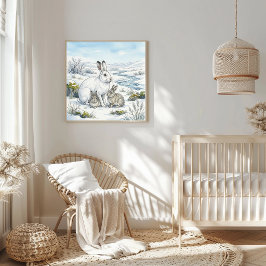 Póster Mamá Liebre Ártica y Guardería de Liebres