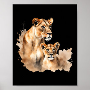 Póster Mamá Lioness Tee Nueva Mamá León Regalo Para Mola