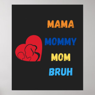 Póster Mamá mamá bruh latte mug