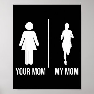Póster Mamá mamá corriendo divertido día de las madres ma