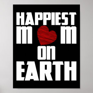 Póster Mamá más feliz del mundo feliz día de la madre ret