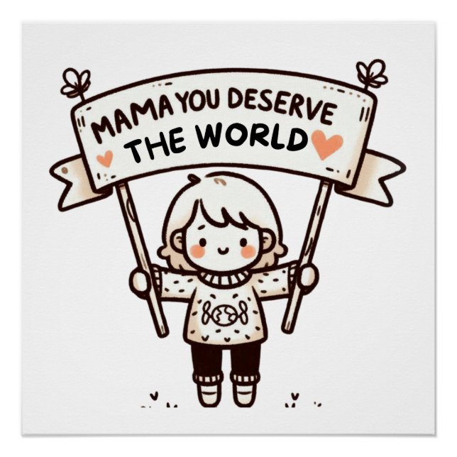 Póster Mamá, Mereces El Mundo (Anverso)