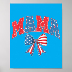 Póster Mama Mini Bonita 4 De Julio Mamá Niños Estadounide