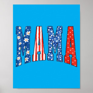 Póster Mama Mini Lindo 4 De Julio Mamá Niños Estadouniden