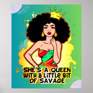 Póster Mamá negra afroamericana Melanin Sista Reina