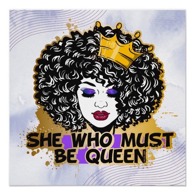 Póster Mamá negra afroamericana Melanin Sista Reina (Anverso)