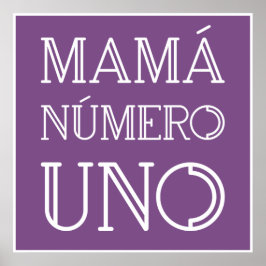 Póster Mamá Número Uno: Tipografía de moda en morado