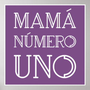 Póster Mamá Número Uno Tipografía de Moda sobre Morado