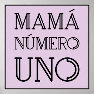 Póster Mamá Número Uno Tipografía Moderna sobre Lila