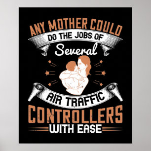 Póster Mamá - Ocupada como controladores de tráfico aéreo