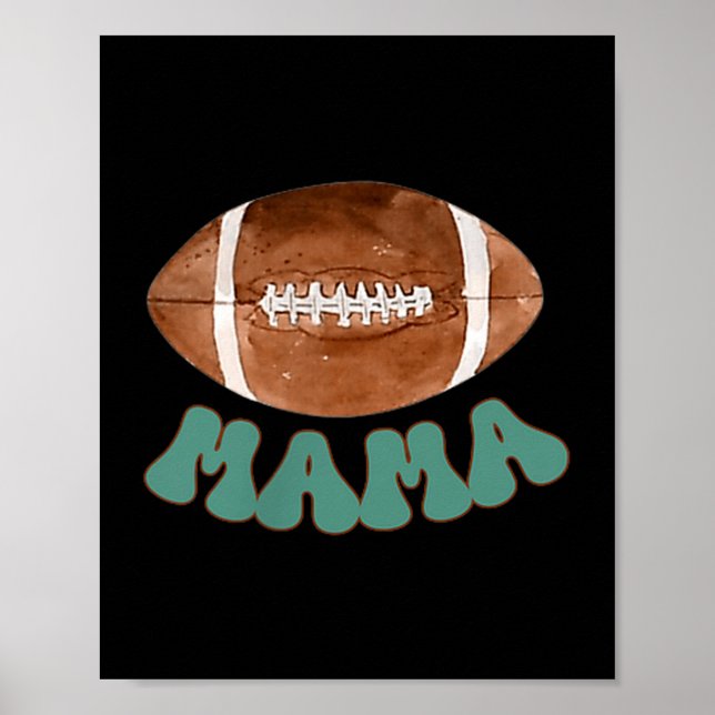 Póster Mama Of The 1 Year Old Football Birthday Boy Famil (Frente)