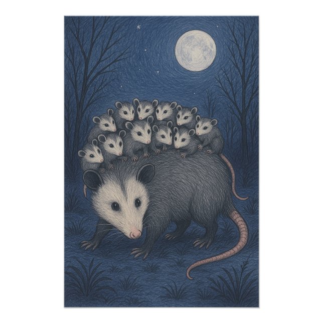 Póster Mama Opossum (Anverso)