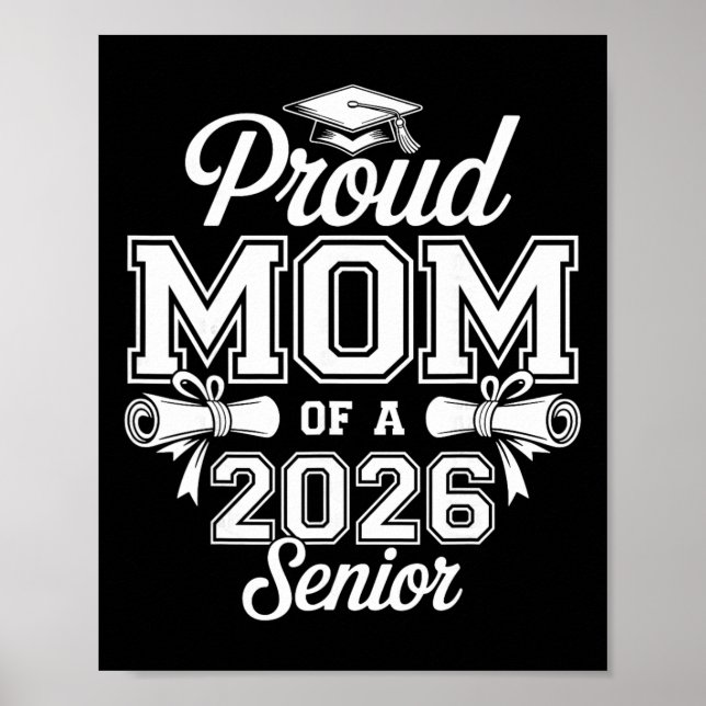Póster Mamá Orgullosa De Un Senior De 2026 Cl De Graduaci (Frente)