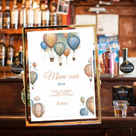 Póster Mamá-osa Globos de aire caliente Pastel Boy Baby S