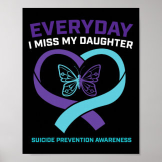 Póster Mamá papá Miss Hija Prevención de Conciencia Suici