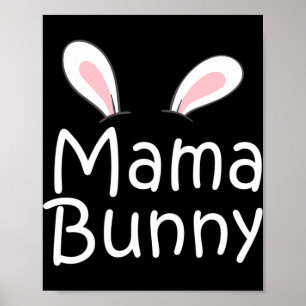 Póster Mama Papi Conejito Día de Pascua Papá Embarazada M