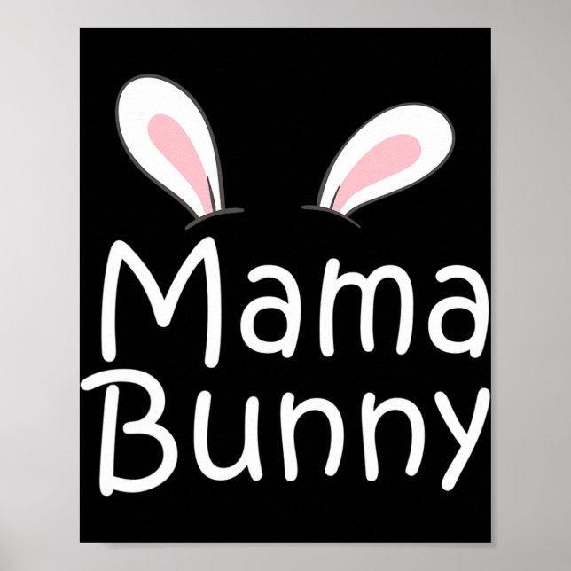 Póster Mama Papi Conejito Día de Pascua Papá Embarazada M (Frente)