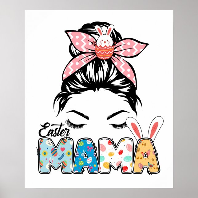Póster mama pascua, retro, vintage (Frente)