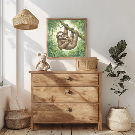 Póster Mama Perezoso y Guardería de Bebés