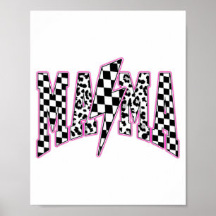 Póster Mama Perno Relámpago Leopardo a Cuadros Varsity Po
