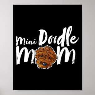 Póster Mamá perrita mini doodle perrita linda y femenina
