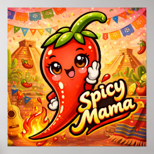 Póster Mamá Picante - Cosas Calientes - Adictos a la Comi