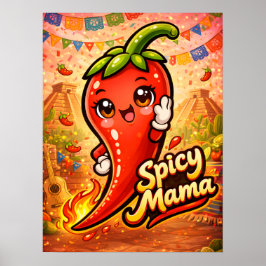 Póster Mamá Picante - Cosas Calientes - Adictos a la Comi