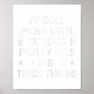Póster Mamá Pitbull Tattoos Perro Día de la Madre G