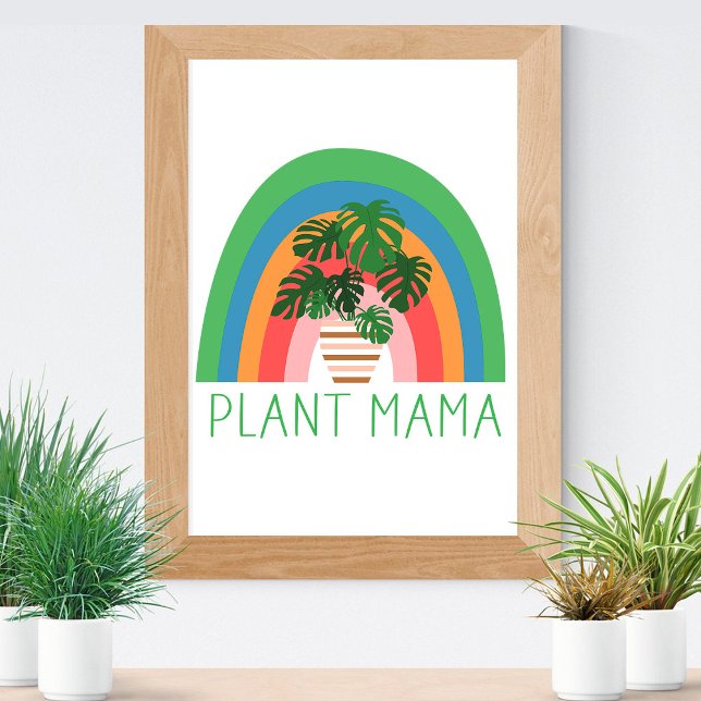 Póster Mamá Planta Boho Jardín Arcoíris Hojas de Monstera (Subido por el creador)