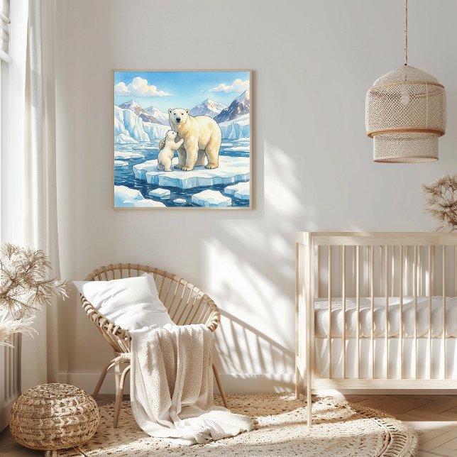 Póster Mama Polar Bear and Cub Nursery (Subido por el creador)