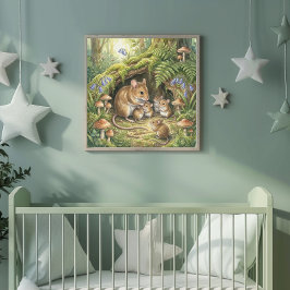 Póster Mamá Ratón y Sus Adorables Bebés Guardería
