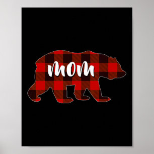 Póster Mamá roja tocada con búfalo a la familia Mama Paja
