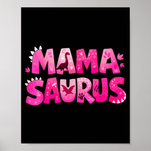 Póster Mama saurus divertido cumpleaños dino para niños d